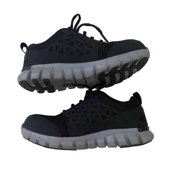 Alloy Toe Reebok Sublite Cushion Work Shoe - Black & Gray - W Size 7 & M Size 5 - Picture 6 of 8